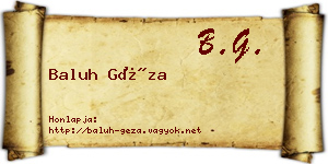 Baluh Géza névjegykártya
