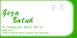 geza baluh business card